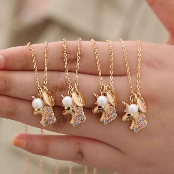Little Princess 14K Gold Unicorn Necklace with Adjustable Length - Kids Jewelry - Picture 6 of 7